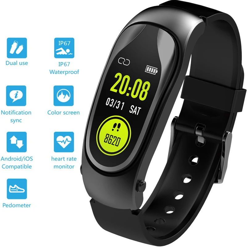 Фитнес-браслет Smart Talk Band Bluetooth гарнитура ответ на вызов пульсометр ходьба умный браслет с наушниками для смартфона