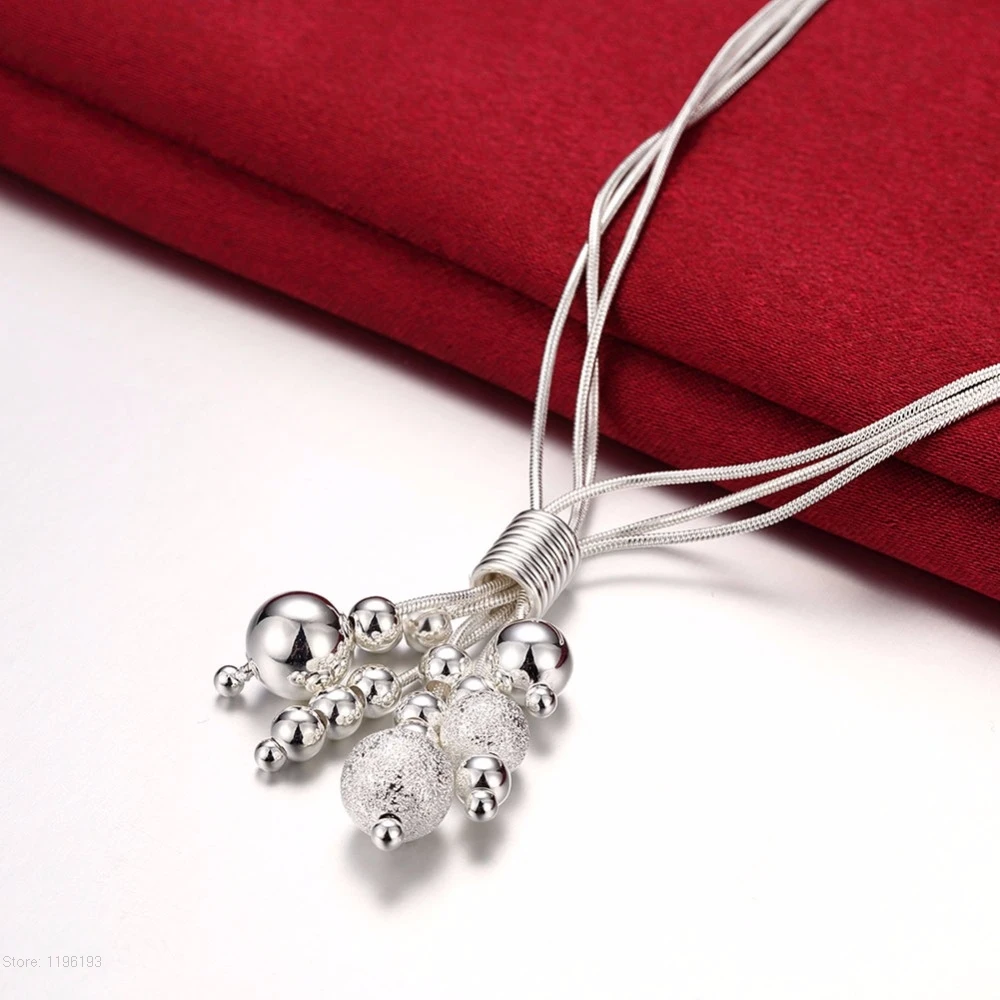 Ожерелье серебряное 925 модные ювелирные изделия Женские аксессуары длинные