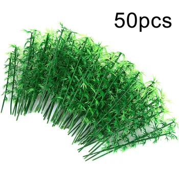 

50Pcs 12/13/15cm Plastic Miniature Model Tree Landscape Bamboo Tree Sand Table Model Decor Model Building Kits