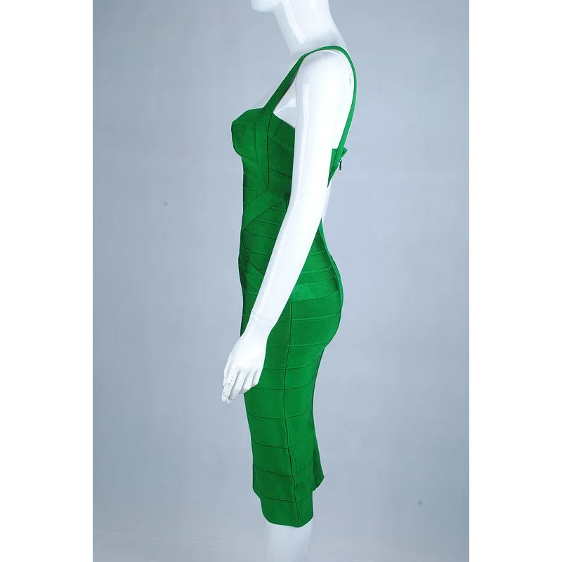 Высококачественное женское сексуальное платье с v-образным вырезом и открытой спиной длиной до колена из вискозы, облегающее HL Бандажное платье, вязаное элегантное дизайнерское платье