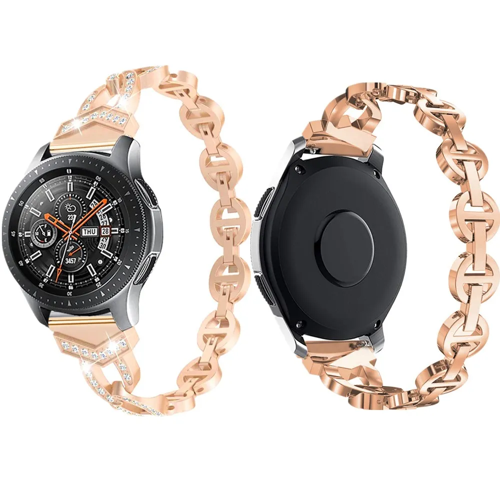 

Luxury Diamond Stainless Steel Women Bracelet For Samsung Gear S3/Galaxy Watch 46mm/Huawei GT Band Watch Strap