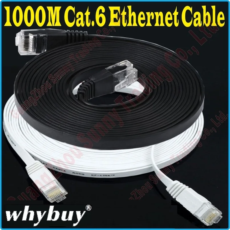 

1M/2M/3M/5M/10M/20M/30M CAT6 CAT 6 Flat UTP Ethernet Network Cable RJ45 Patch LAN Cord 1000Mbps Gigabit ethernet cable SuperFlat