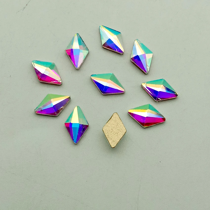 

50pcs Crystal AB Oval Square Rhombus Stones Drop Shape Flat Back Rhinestones For Glass 3D Nails Design Art Decorations