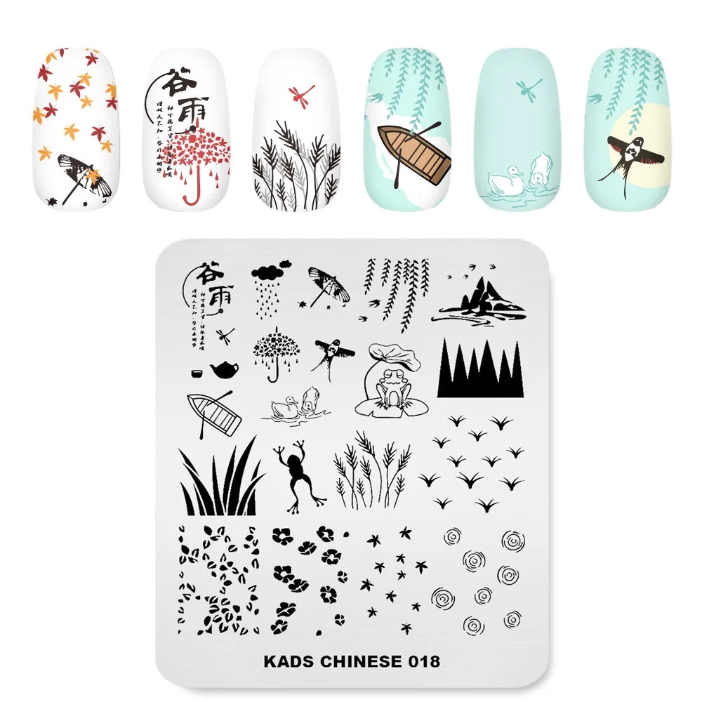 Новое поступление пластины для ногтей мода и геометрия и природа пластины для штамповки ногтей маникюр трафарет для печати Шаблоны - Цвет: CN018