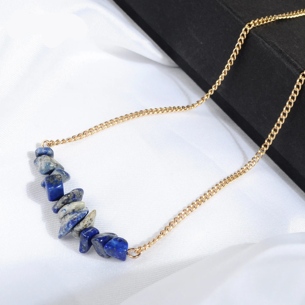 SEDmart ожерелье с натуральным камнем, пресноводным жемчугом и кристаллами для женщин и девушек, модное простое Золотое колье на цепочке, ювелирное изделие, подарок