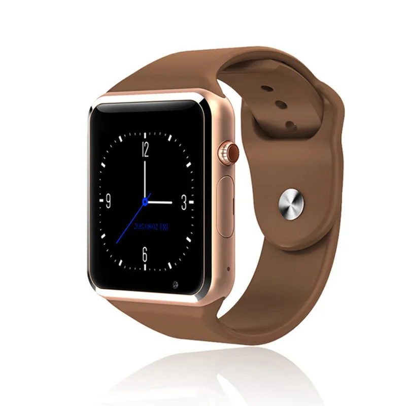 Водонепроницаемые мужские наручные часы A1, Bluetooth, Смарт часы, спортивные, шагомер, с sim-камерой, gps, умные часы для Android, PK DZ09 часы - Цвет: Gold