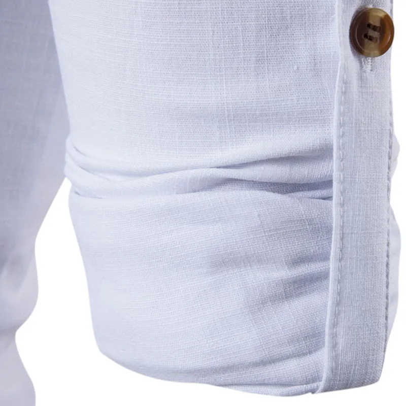 Мужская рубашка из хлопка и полиэстера, Новое поступление, воротник-стойка, дышащая, удобная, традиционный китайский стиль, Popover Henley, европейский размер