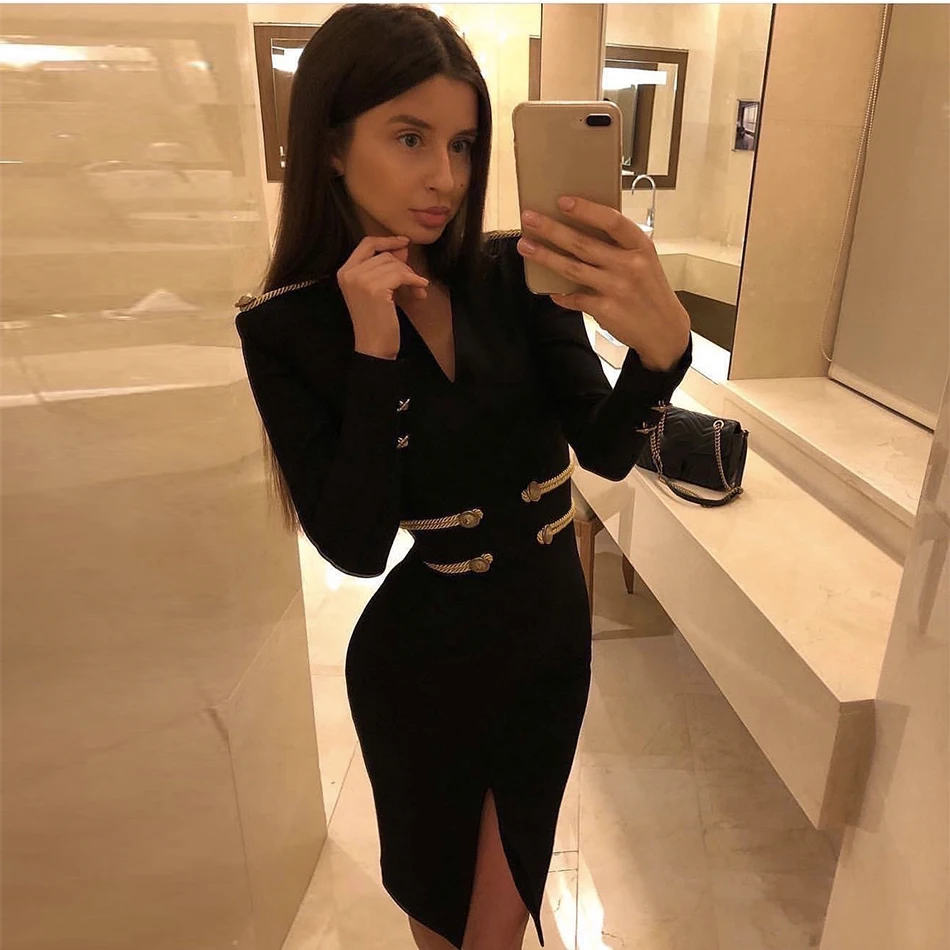 Новейшая летняя мода знаменитостей партия Bodycon платье для женщин с длинным