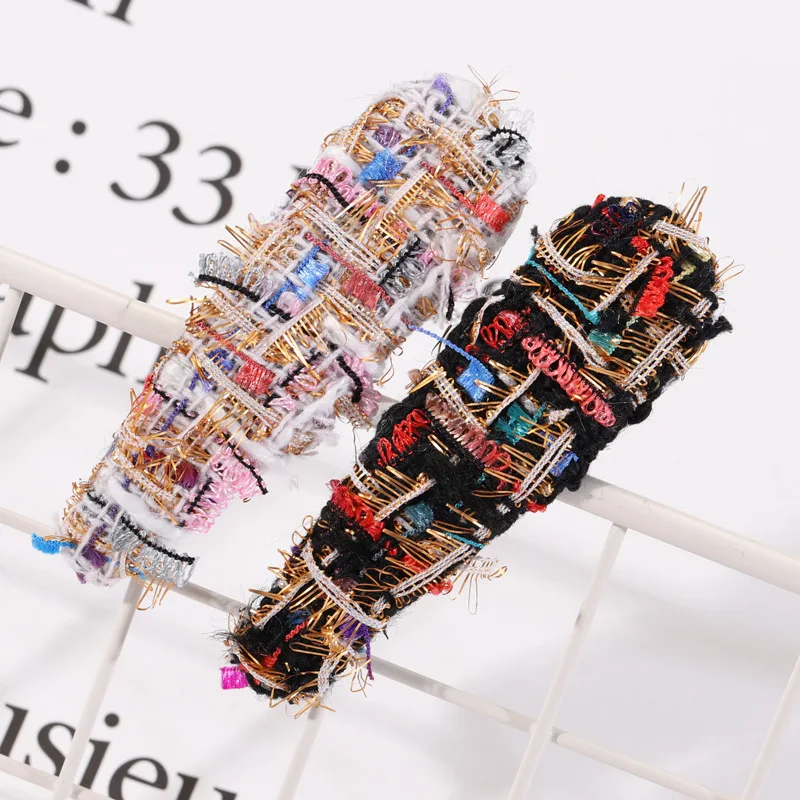 

Korea Boutique Clip Retro Tweed Hairgrip Women Girls Hair Clips Pins Accessories For Women Barrettes Hairclip Headwear Headdress