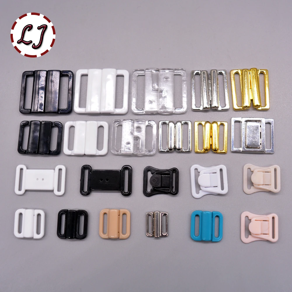 

10pcs/lot silver gold white black Rectangle Tape Closure Hook & Clasp bra buckle Waist Extenders Sewing On Clothes Bra Clip Hook