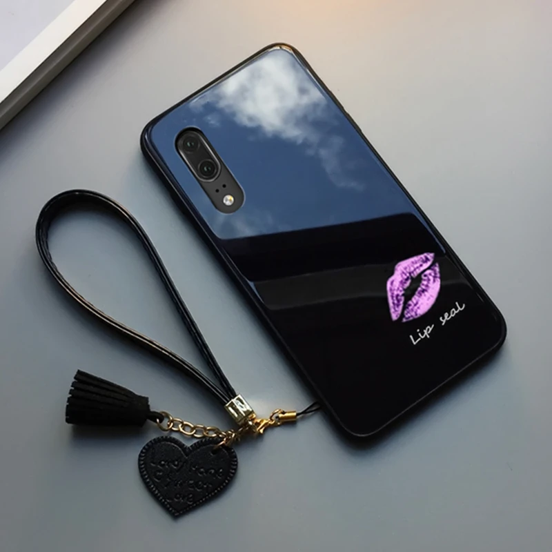 Чехол BONVAN из закаленного стекла для Xiaomi Mi 9 SE модный жесткий чехол с принтом губ mi