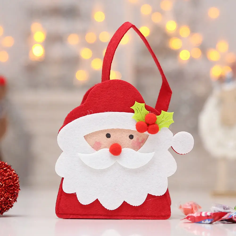 Christmas Gift Bags Cute Christmas Scene Candy Gift Bag Holder Handbag Decorin Stockings & Gift