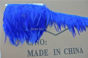 

Free shipping-10yards/color royal blue Hackle Feather Fringe Hackle feather trimming fringe for decor