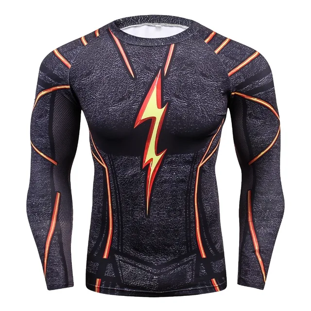 US $12.65 2018 FLASH Compression Shirt Men 3D Printed T-shirts Men Raglan Long Sleeve Cosplay Costume Tops Ma