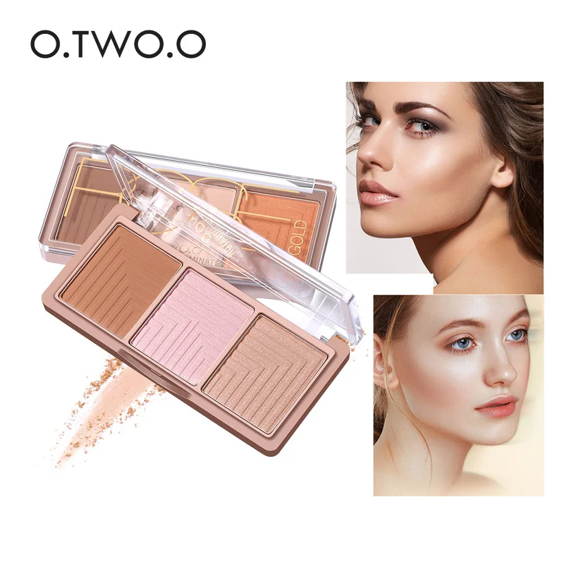 

O.TWO.O 3D Face Contour Powder Palette Highlighter Face Blusher Bronzer Foundation Powder Shimmer Base Makeup Cosmetics