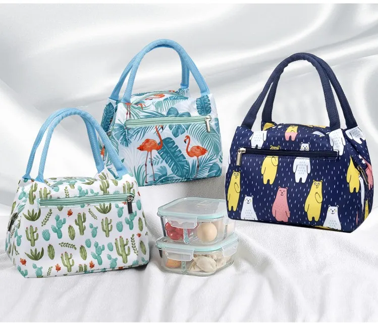 Reusable Women Men Lunch Box Tote Bag Food Fresh Thermal Insulated Lunch Bags Cooler For Boys Girls Kids School Picnic Bento Bag