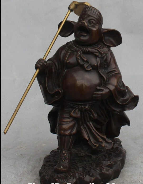 

Details about 9" Chinese Bronze Gilt Myth Xi You Ji Pigsy Zhu Bajie Tianpeng Yuanshuai Statue