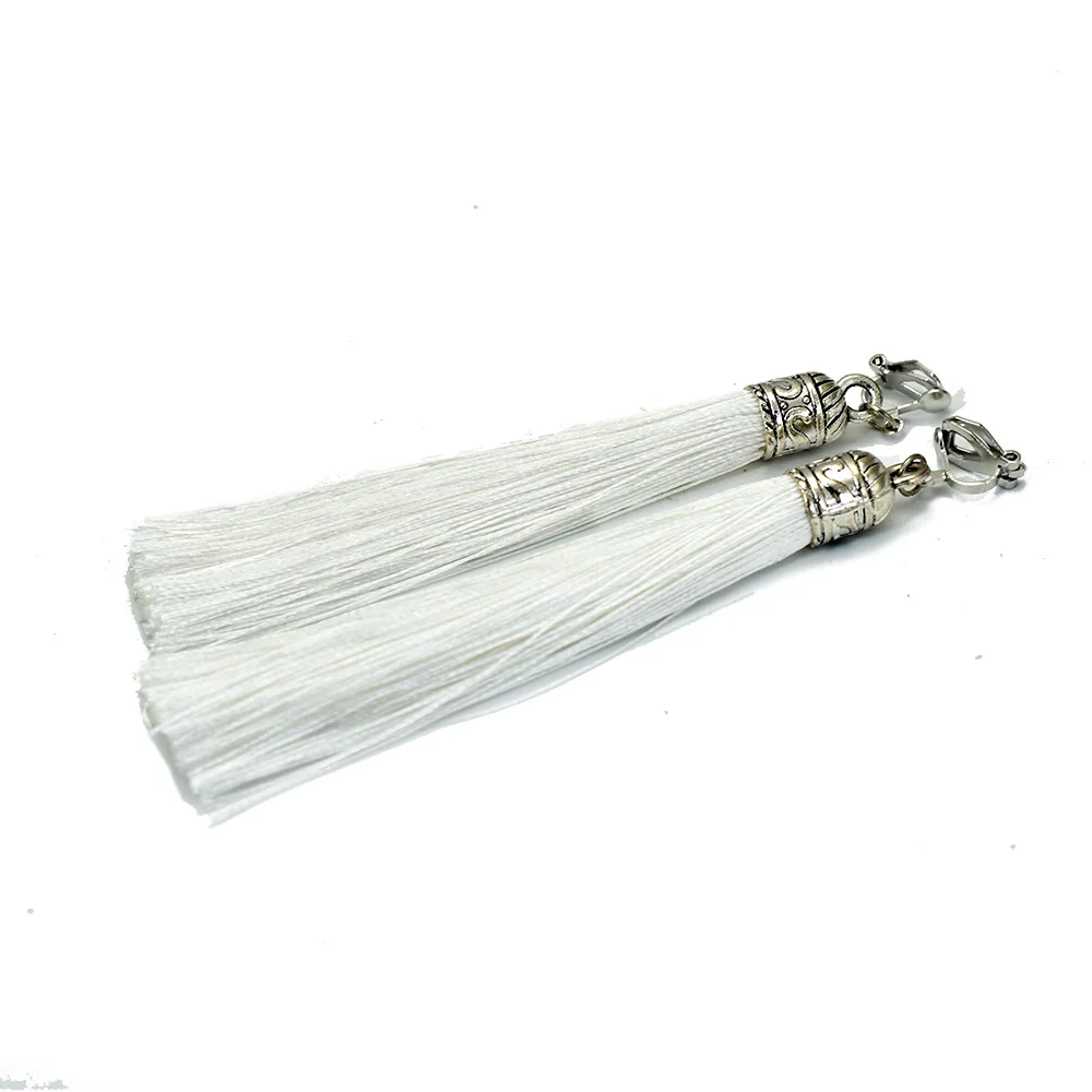 Bohemia Ethnic Fringe Long Clip Earrings Tassel Jewelry Non Pierced Ear Clips Earcuffs For Women Boucle D&rsquo;Oreille Femmes ear clip earrings clip earrings ear clip ear accessories