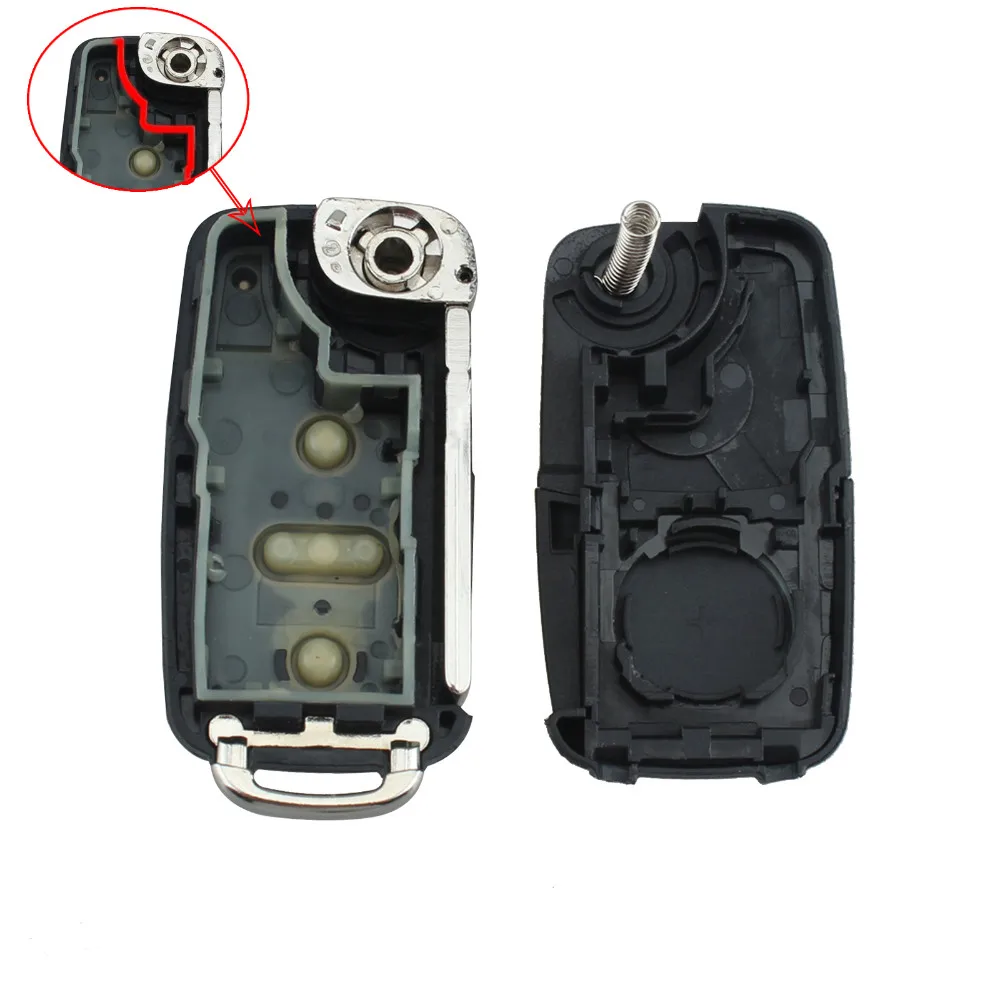 Складной ключ с 3 кнопками для VW Tiguan Golf Sagitar Polo MK6 Touareg Uncut Blade HU66 Fob чехол для 5K0837 202 AD