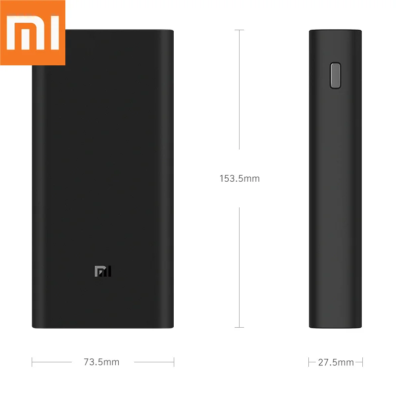 Оригинальный внешний аккумулятор Xiaomi 20000 мАч 3 USB C 45 Вт Двусторонняя батарея