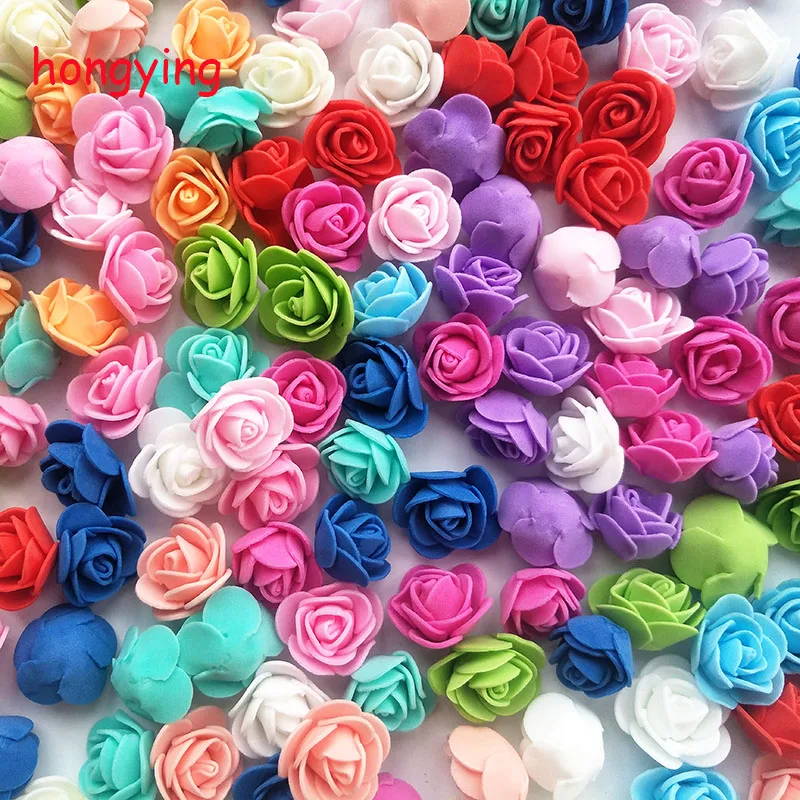 

Artificial Flowers 500 pcs / bag rose flowers head 2.5 cm wedding decoration gift box DIY wreath headdress accessories.
