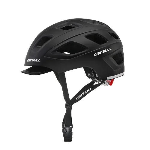 Cairbull замок BMX скейтборд велосипедные шлемы город езды на велосипеде защищенный шлем с светодиодный предупреждающий свет - Цвет: Black
