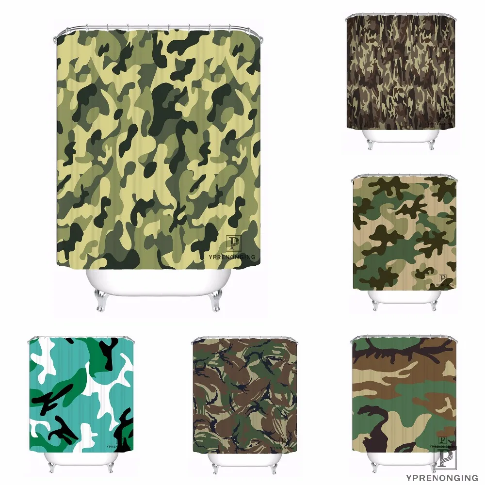 

Custom Camouflage Waterproof Shower Curtain Home Bath Bathroom s Hooks Polyester Fabric Multi Sizes#0421-sohu-05