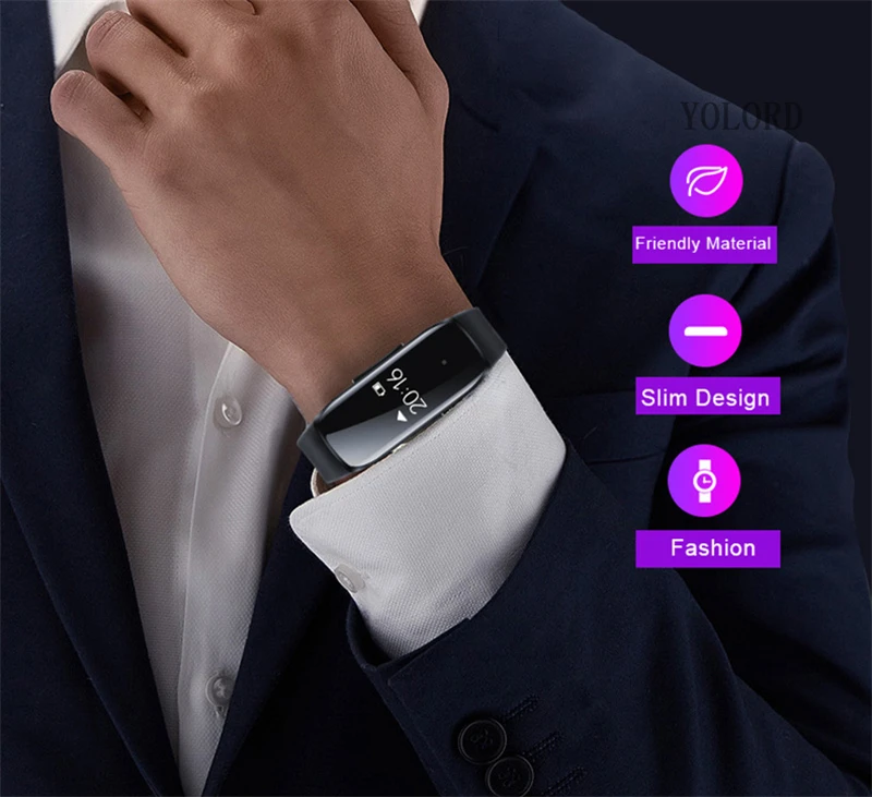 New 1080P Professinal Camera Voice Video Photo Audio Sound Recording Cam Recorder Smart Band Watch Bracelet Smartband 8G/16G/32G
