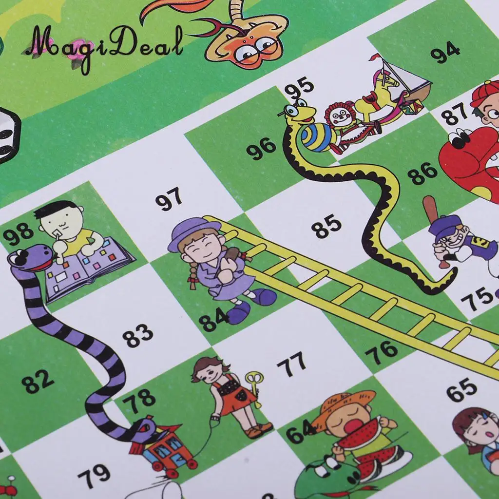 Outdoor Mini Travel Chess Ludo Game SNAKE & LADDER 38cm x 27cm Foldable Pocket Pack Birthday Christmas Gift Kids Children Toy