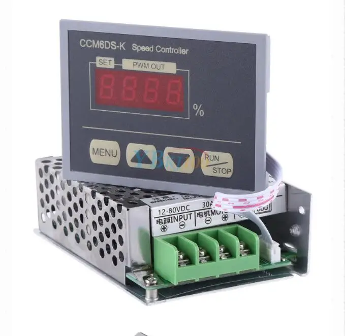 DC 12V 80V 30A ШИМ регулятор скорости двигателя контроллер мощности + светодиодный