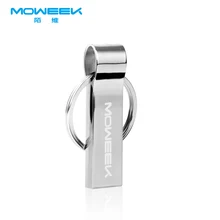 Moweek Водонепроницаемый USB Flash Drive 64 ГБ металлическая ручка привода реальная емкость 8 ГБ 16 ГБ 32 ГБ cle USB memory Stick цепочка для ключей U диск в подарок