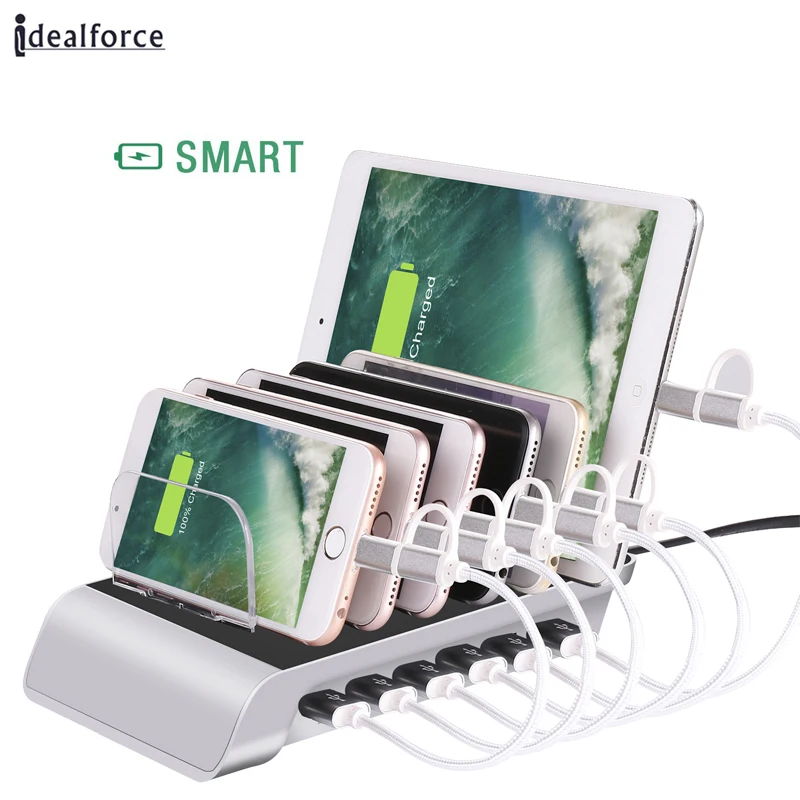 

6 Port USB Charging Stand Charger Dock Desktop Multiple USB Docking Station For iphone X /8 For Samsung For Huawei Smart charger