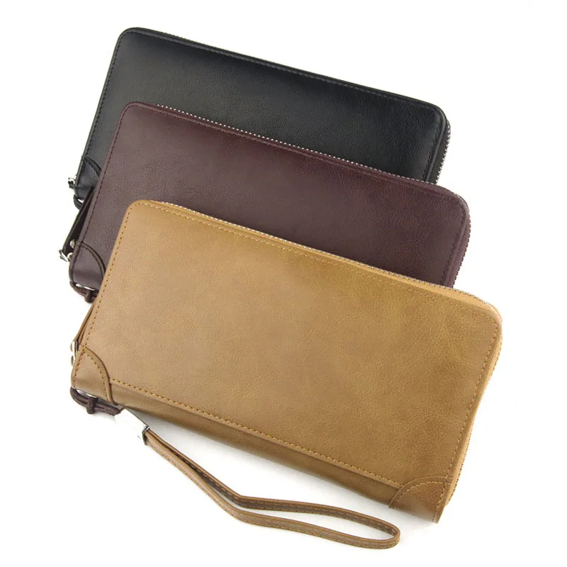 

NO.ONEPAUL New Fashion Casual Male Zipper Notecase Purse High Quality PU Leather Wallet Multifunctional Standard Wallets