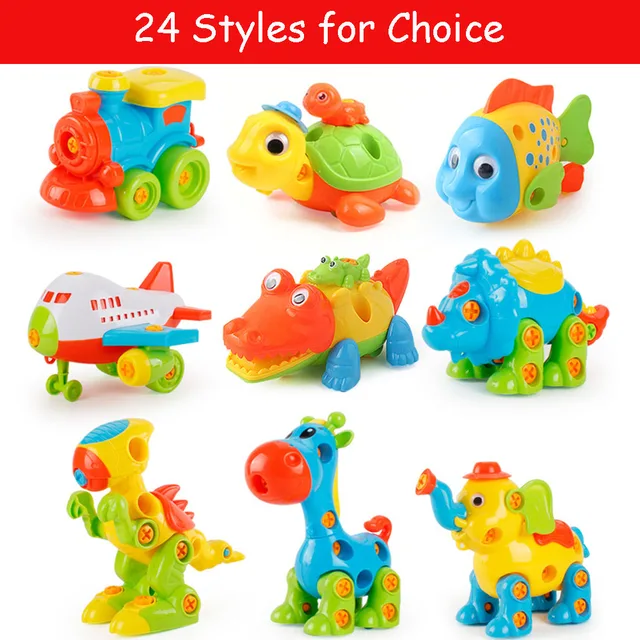 DIY Disassembly Assembly Toys for Children Car/Helicopter/Motorcycle Educational Blocks Toys With Assemble Screw Driver Nut 2
