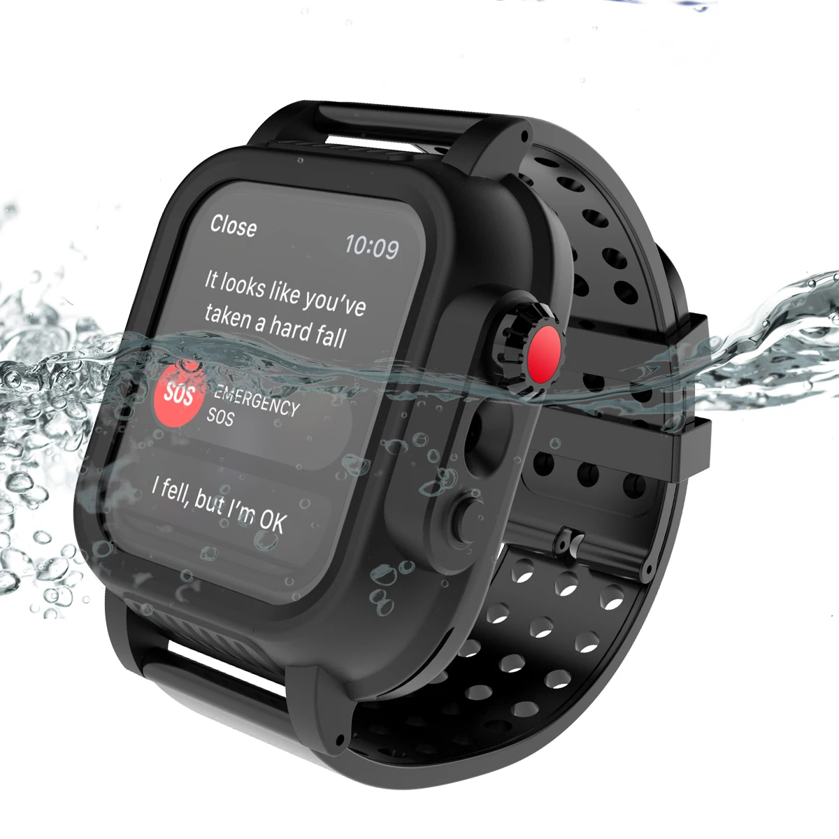 Для Apple Watch Series 4 40 мм 5 44 мм Чехол IP68 Водонепроницаемый Ударопрочный ПК Бампер чехол+ резиновый ремешок для часов Ремешок для iWatch 5 3 42 мм