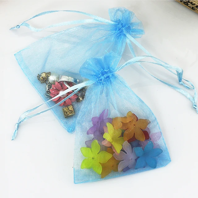 Promotion 1000 Pcs Organza Wedding Favour Bags Jewelry Pouches 1000 Pcs Organza Wedding Favour Bags Jewelry Pouches Light Blue 9x12cm