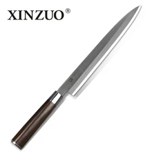 ФОТО XINZUO 12 inch sashimi knife with Scabbard Germany steel kitchen knives One-sided sushi knife Ebony handle  