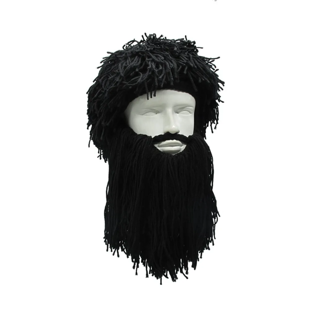 Креативные шапки-бини варвара, костюм для косплея на Хэллоуин, вязаная шапка унисекс с бородой Викинга, зимняя теплая забавная шапка с маской