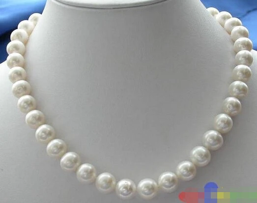 

HOT## Wholesale >>>NATURAL 17" 12mm WHITE ROUND FW CULTURED PEARL NECKLACE