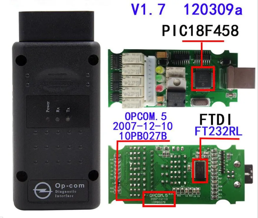 New OP-Com opcom Firmware V1.7 2014V Can OBD2 Adapter for Opel Single Layer PCB