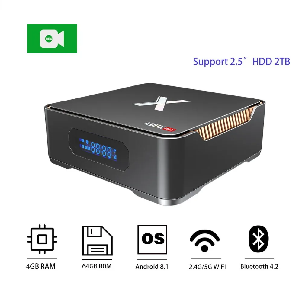 

ACEPC A95X MAX X2 Android TV Box 2G 32G 4G 64G Amlogic S905X2 Bluetooth 2.4/5G SATA HDD 4K HD Youtube TV Box Wifi