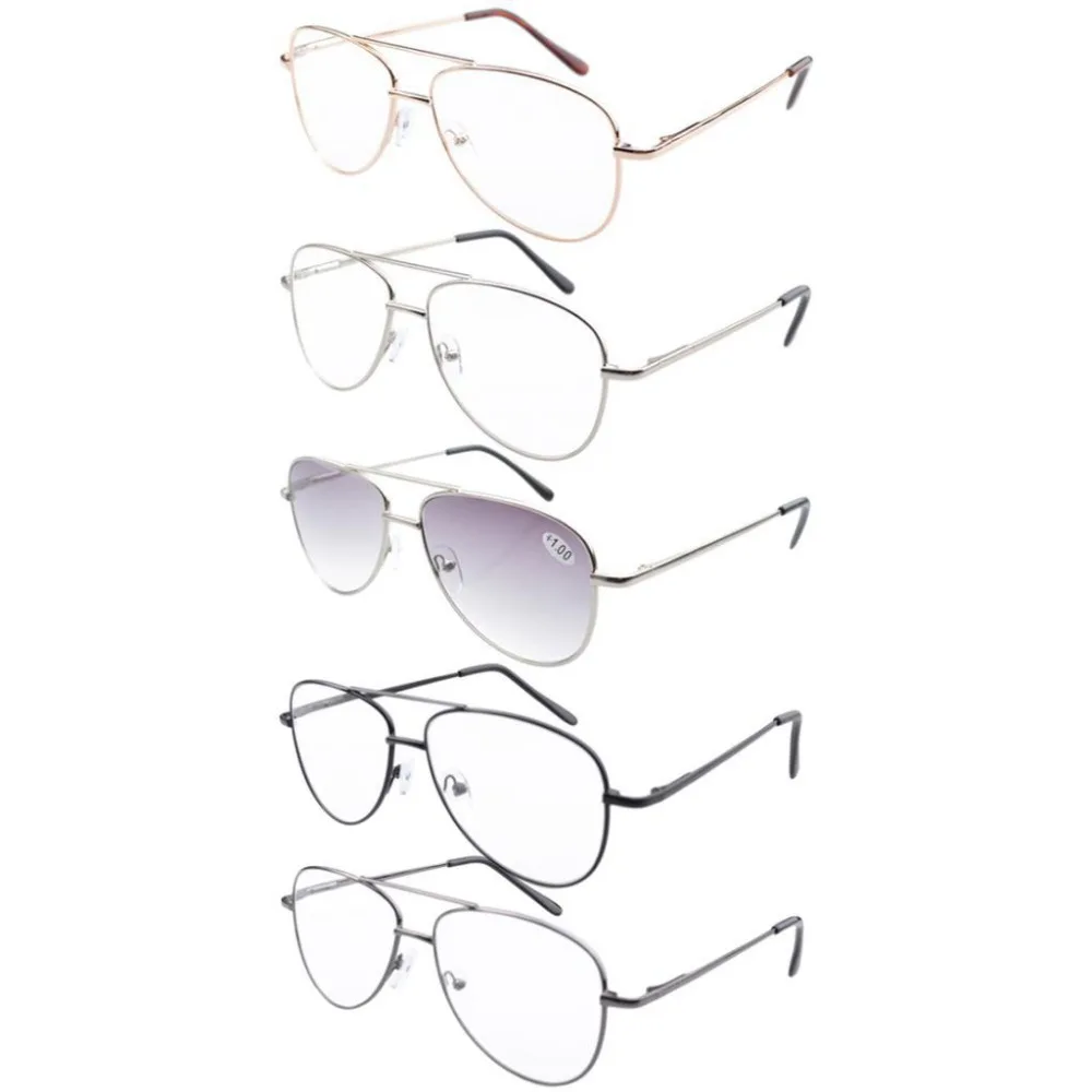 

R1502 Mix 5-pack Metal Frame Spring Hinges Reading Glasses +1.0/1.25/1.5/1.75/2.0/2.25/2.5/2.75/3.0