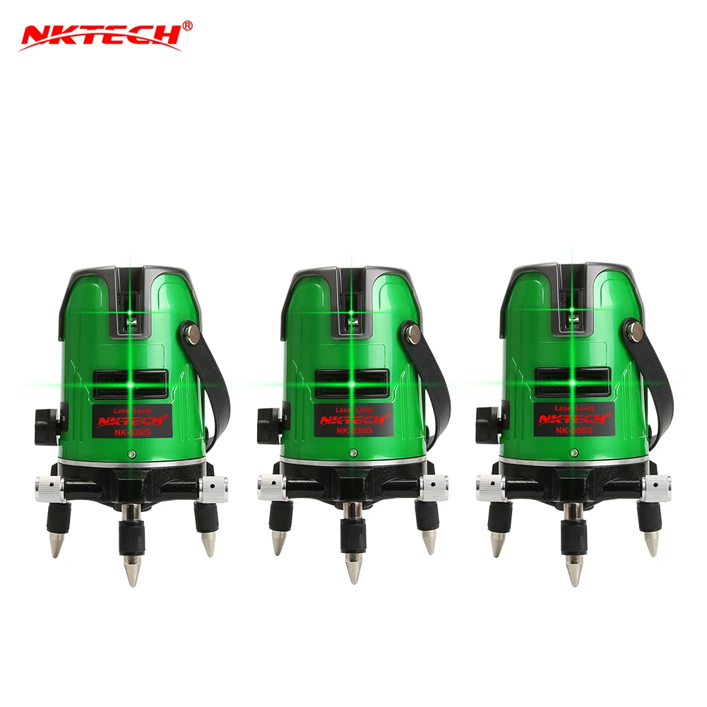 NKTECH лазерный уровень NK 520G 2 3 5 линий 360 самонивелирующийся Горизонтальный