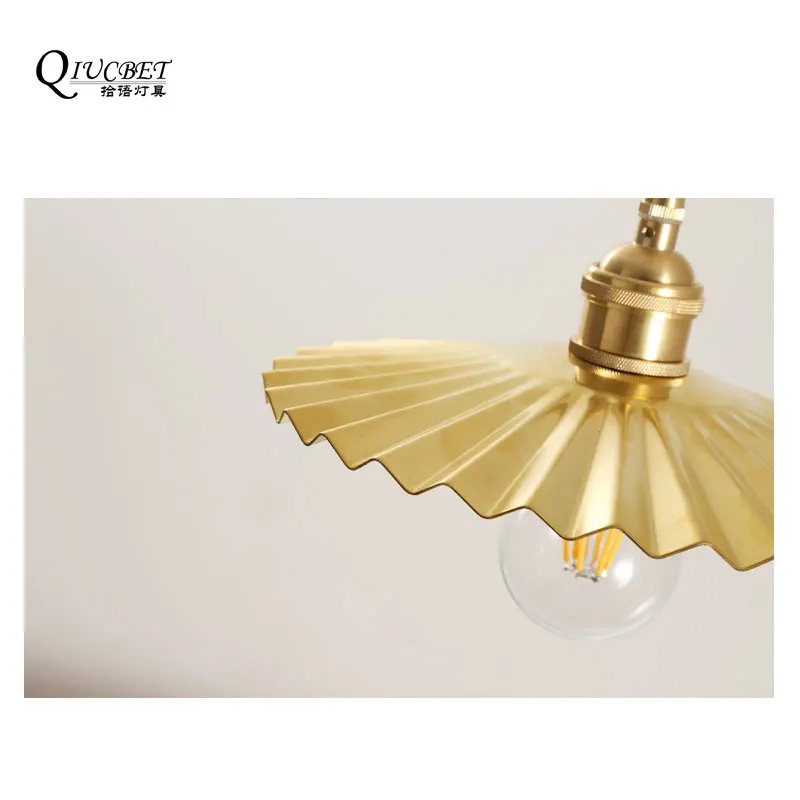 

Brass Pendant Light Modern Nordic LED Pendant Lights 22cm shade with E27 bulb Gold Hanging Lamp For Bar Decor Ins Style