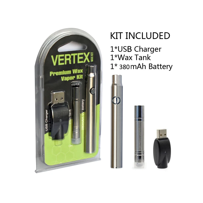 Original Mjtech Vertex Premium Wax Vaporizer Kit 380mah preheat ego battery with B1 Wax Atomizer Tank Vape pen VS MAX C8 Battery (1)
