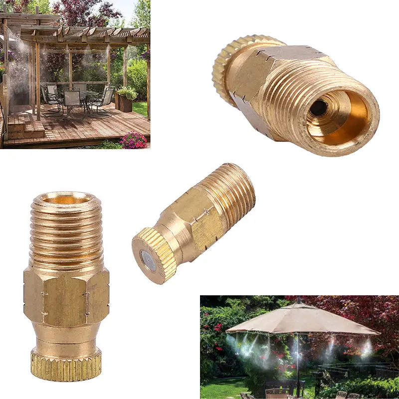 Gold 1/8" Mist Sprinkler Head Spray Misting Nozzle Garden Farm Irrigation System