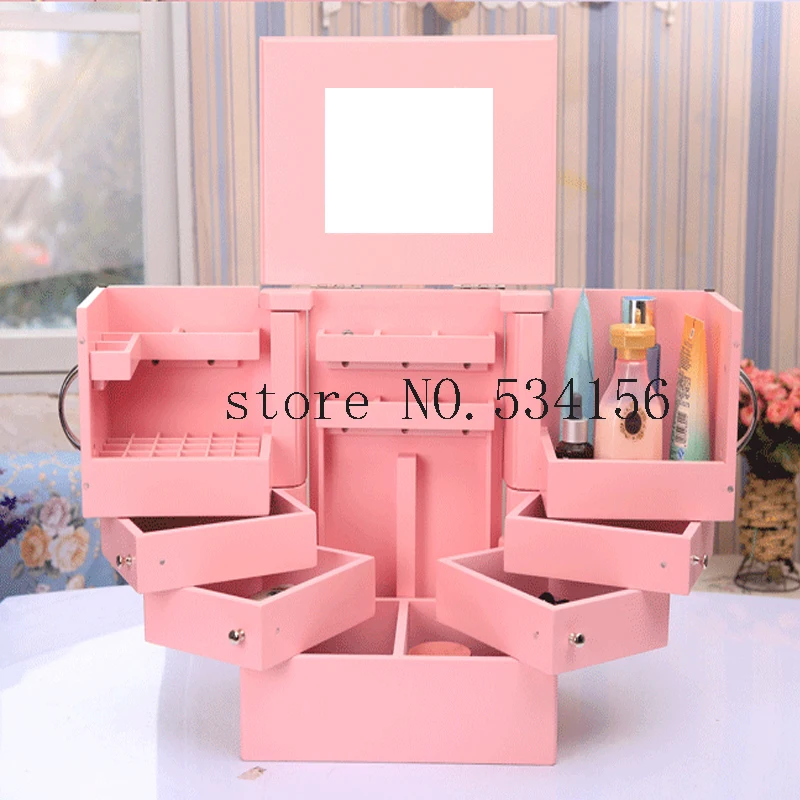 Новая версия чехлов Белый Розовый цвет для нового года подарочные коробки для хранения большое косметическое хранилище деревянное кейс для косметики коробка ювелирных изделий