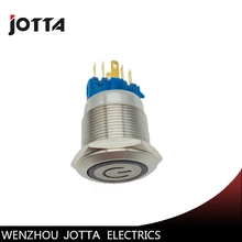 22mm 1NO 1NC momentary LED light Luminous power logo metal push button switch with flat round 22mm 1NO 1NC momentary LED light Luminous power logo metal push button switch with flat round