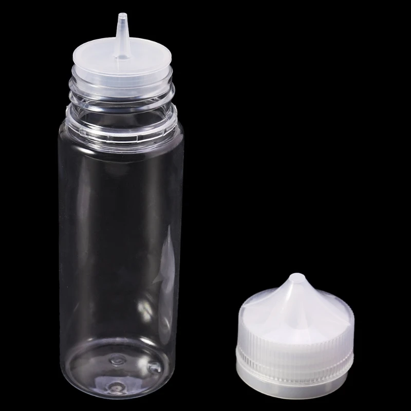 10 мл-120 мл ПЭТ пластиковая пустая капельница для жидких глаз прозрачная бутылка для воды с длинным наконечником форма ручки для электронных сигарет