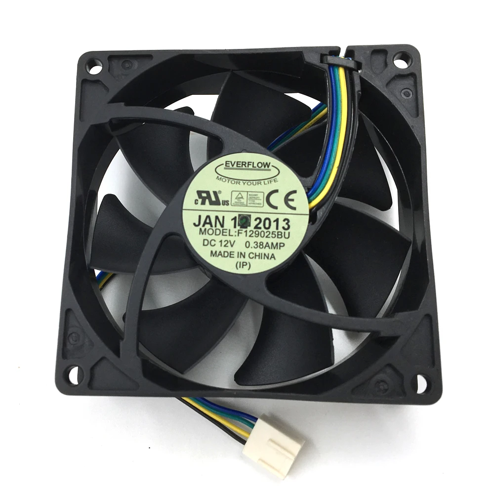 Бесплатная доставка F129025BU 9 см 9025 90x90x25 мм PWM CPU вентилятор 12 В 0.38A 4 провода 4Pin
